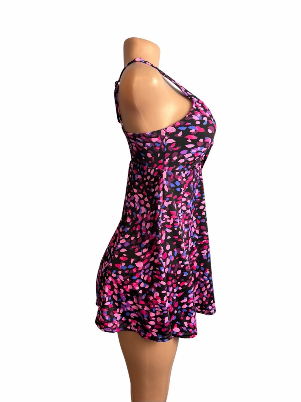 Swim Solutions Swim Dress Pink and Purple Multicolor Swimsuit - Picture 6 of 10